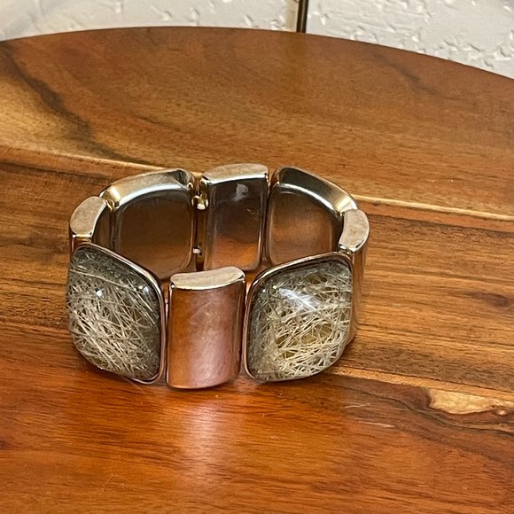 🌻VTG Large Thick Beaded Elastic Bracelet - Picture 2 of 6